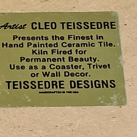 Cleo Teissedre native American art tile wall hanging trivet - Picture 5 of 5